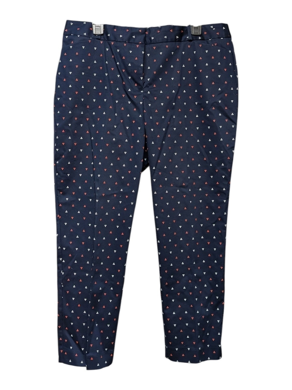 Liz Claiborne Navy Chinos with Red & White Micro Motif